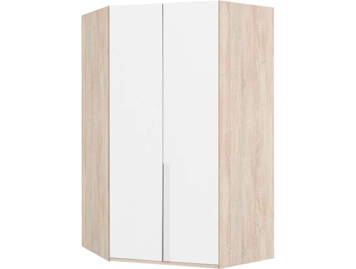 Eckkleiderschrank, Weiß, 90x236x125 cm, Holzwerkstoff, 2 Türen, Landhaus, Wimex