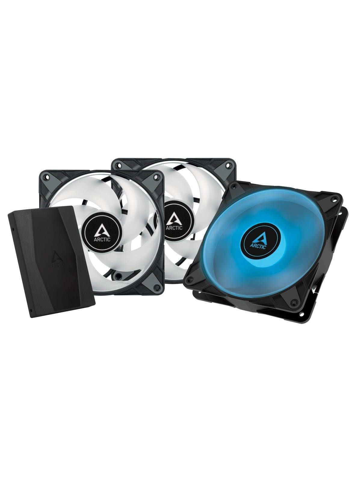 Arctic Case Acc P12 Fan 12cm PWM PST RGB Black 3-Pack - Gehäuselüfter - 120mm - 0 dBA