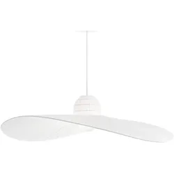 Ideal Lux Pendelleuchte MADAME, Ø 110cm, E27, Schirm in Hut-Design aus Satin-Gewebe, Weiß IDEA-174396