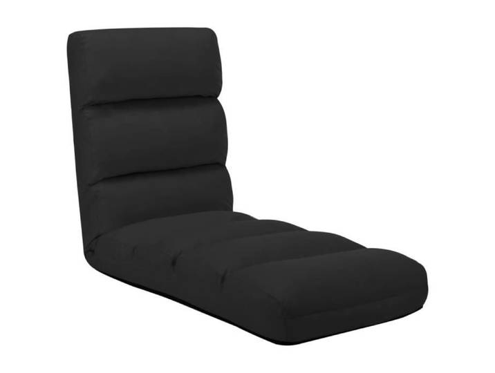 Chaise Japonaise JM - Chaise pliable de sol - Coussin de Sol - Noir Similicuir 175x56x20cm 7376