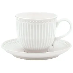 GreenGate Tasse & Untertasse Alice, weiß