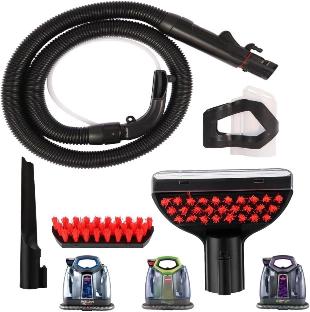 INF Ersatz-Reinigungsschlauch-Set kompatibel mit Bissell Little Green ProHeat 2694/2513/5207/2513E/4720M, ABS+Baumwolle, 157cm