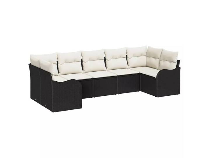 VidaXL - Outdoor-sofa poly-rattan, One Size, Schwarz/Weiss