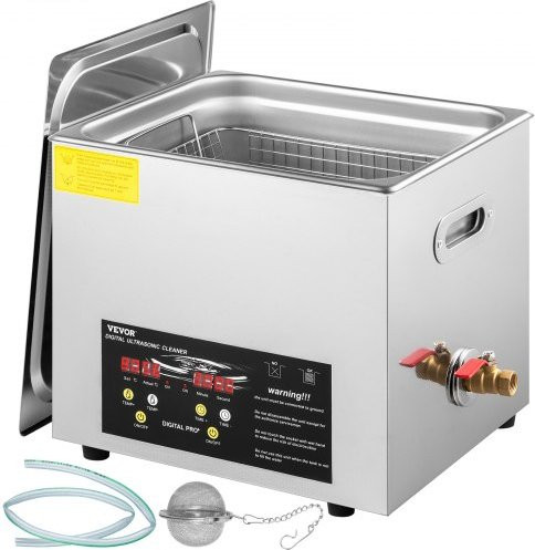 Vevor Ultrasoonreiniger 10L, Professionele Digitale Reiniger met Verwarming en Timer, Zilver, RVS
