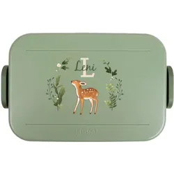 Mepal Brotdose selbst gestalten im Design "Brotdose Einschulung: Rehkitz" – BPA-freie personalisierte Lunchbox mit eigenem Foto & Namen für Kinder