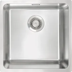 DEANTE Einbauspülbecken Chrom eckig 44 cm aus Edelstahl mit Raumsparsiphon