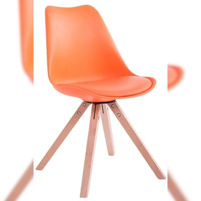 DELUKE Besucherstuhl SYDNEY - Kunstleder Orange 47.5x55.5x83 cm | Besucherstühle Konferenzstuhl Wartezimmerstuhl Bürostühle Bürostuhl Konferenzraum