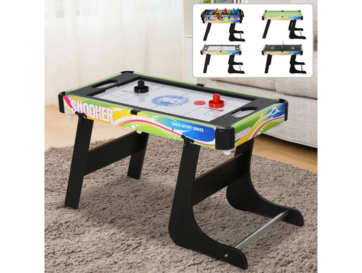 HOMCOM Table de Jeu 4 en 1 Pliable Baby-Foot Billard Ping Pong