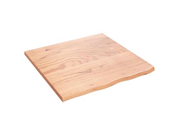 KGFHERENB Tischplatte Massivholz Eiche Hellbraun 60x60x2 cm Vielseitige Ersatztischplatte aus Eichenholz mit Naturkante, ideal für DIY Beistelltische im Wohnzimmer oder Café.