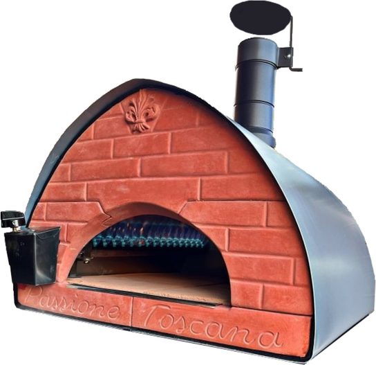 Pizza Party Bollore - Forno ibrido 2 in 1 Gas/Legna per pizza - Camera di cottura 60x60 cm - Piano cottura in biscotto