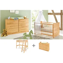 Pinolino, Komplett-Babyzimmer, Jugendzimmer „Natura” extrabreit mit Hochbett, 2-tlg.