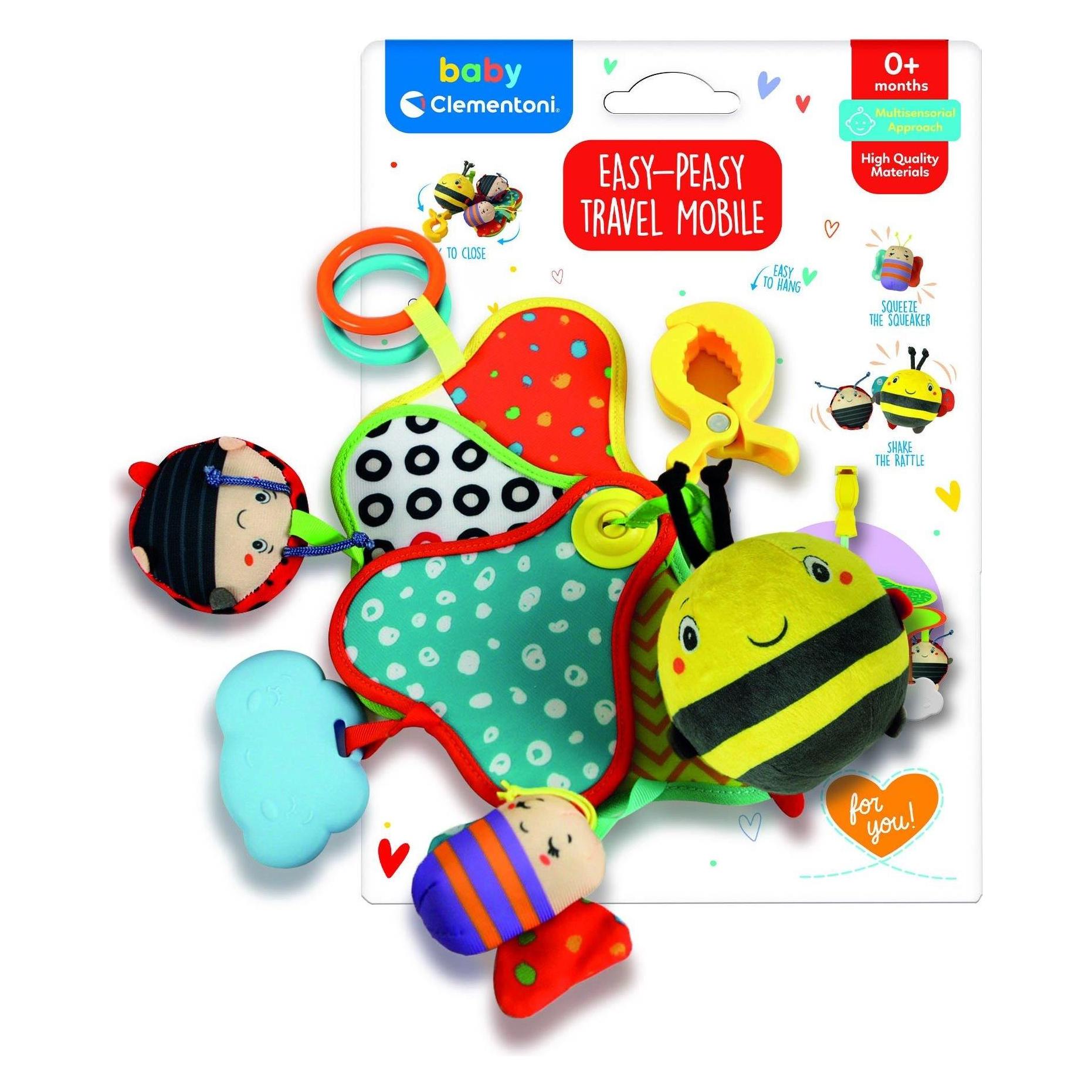 Clementoni Toy Rattle On The Go Plush Travel Mobile (17790)