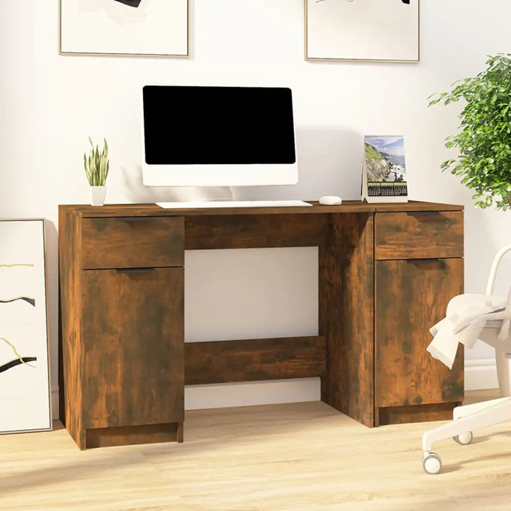 Latitude Run Kovinka Writing Desk Smoked Oak
