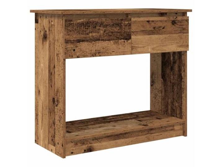 LKJephalotrope Konsolentisch mit 2 Schubladen Altholz 85,5x38,5x74,5 cm Schmaler Beistelltisch aus Holzwerkstoff für Diele und Schlafzimmer mit geräumigen Auszügen und robuster Abstellfläche.