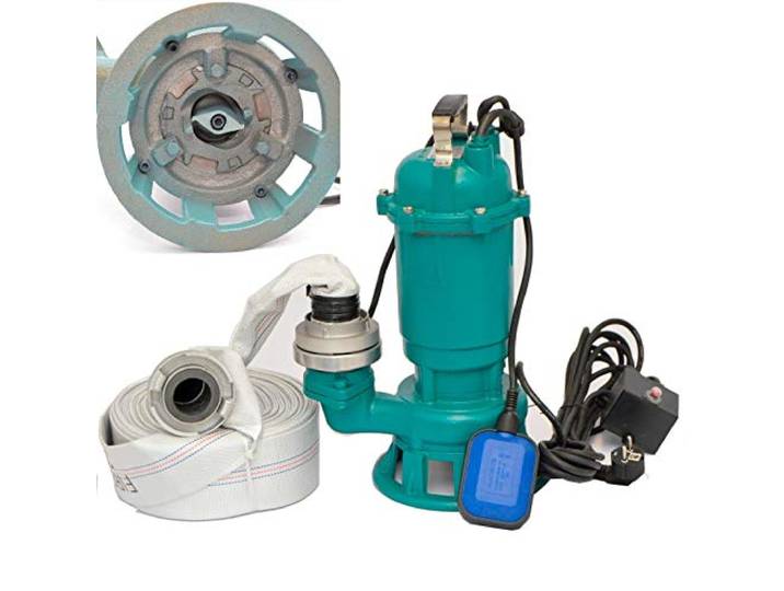 WEISBACH Fäkalienpumpe Tauchpumpe Schmutzwasserpumpe 1500W - 24000l/h Schneidmesser +20m C-Schlauch
