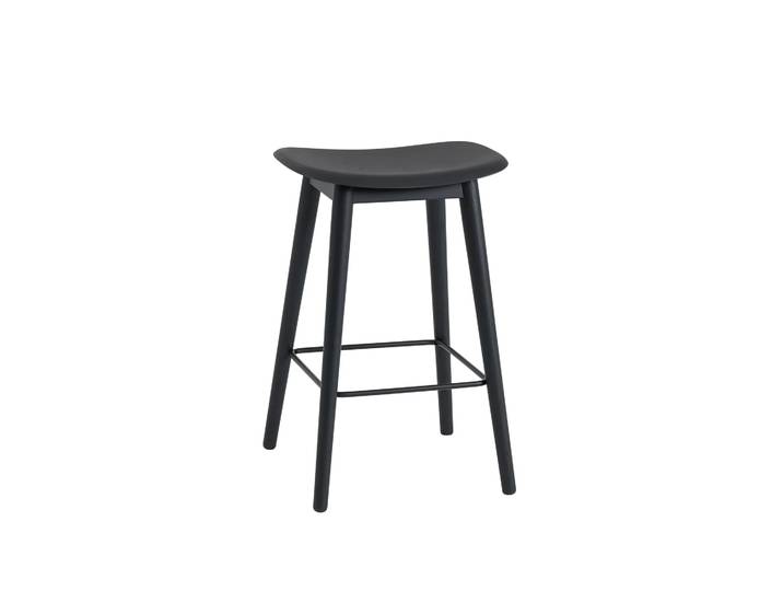Muuto Fiber counter Stuhl 65 cm Black, Schwarze Beine
