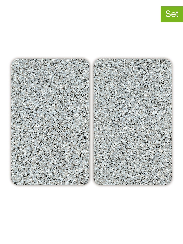Wenko 2er-Set: Herdabdeckplatten "Granit Grau" - (L)30 x (B)52 cm - onesize