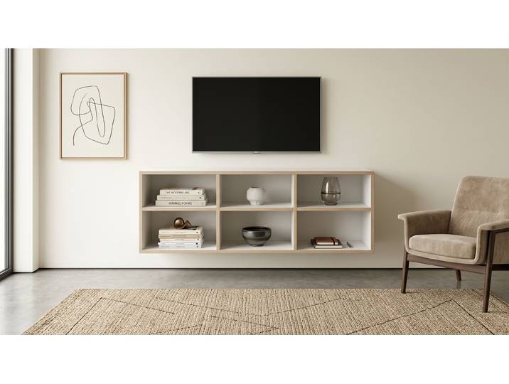 Offenes Hängesideboard mit vielen Optionen Premium Dekore Weiß Multiplex Kante