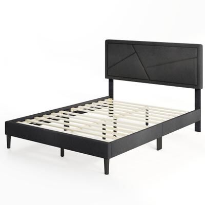 Costway Twin/Full/Queen Size Upholstered Platform Bed Frame with High Headboard-Full Size