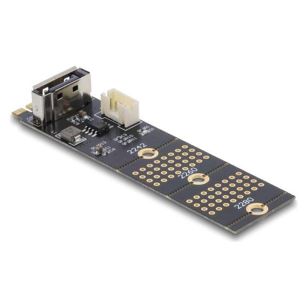 Delock Adapter M.2 Key B Stecker zu SATA 7 Pin vertikal (30 cm) (64290)