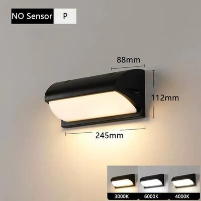 Inspire Curations SmartGuard LED Motion Sensor Outdoor Wall Light Waterproof IP65 Porch & Garden Lamp (1220W) p No Sensor Vdc12v12w Warm3000