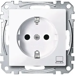 Merten SCHUKO-Steckdose, System M, mit Kennzeichnung Computer (aktivweiß glänzend)