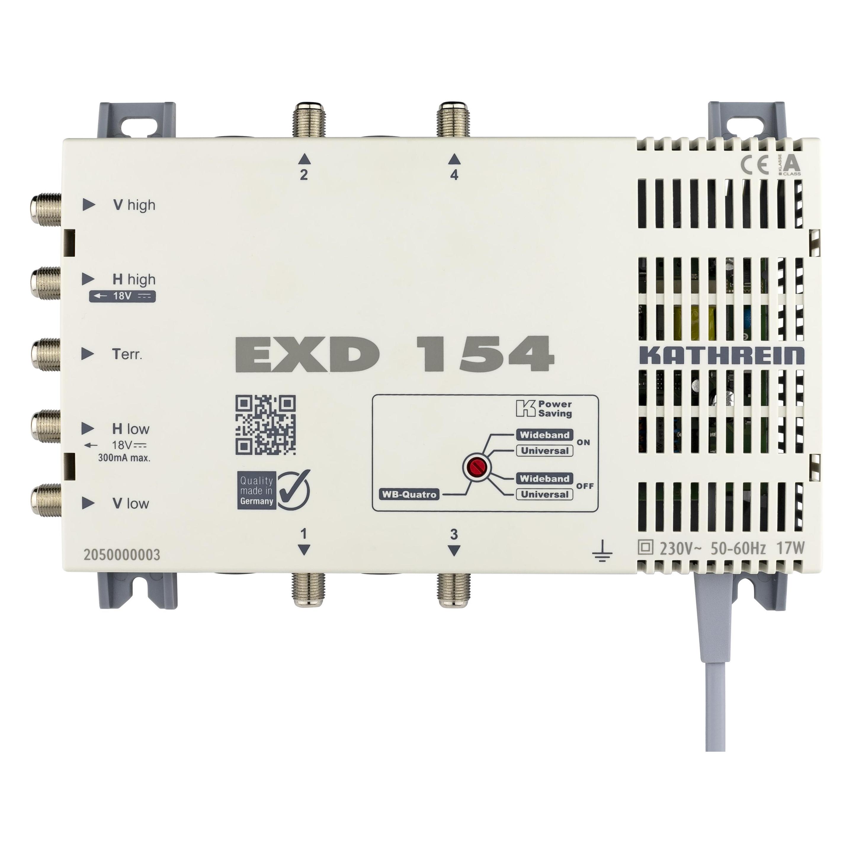 Kathrein EXD 154 Multischalter Einkabel 5-862 u. 300-2350MHz 4 Ausgänge Pin-Code (Multischalter) (2050000003)