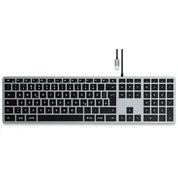 SATECHI Tastatur kabelgebunden Slim W3 grau, silber