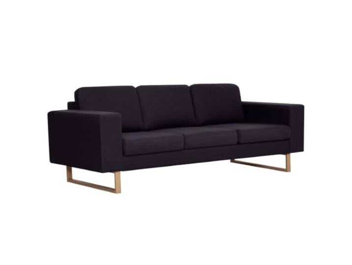 GHVBNMF 3-Sitzer-Sofa Polstersofa Couch Stoff Schwarz 200x82x75 cm Komfortables Dreisitzer Sofagarnitur mit abnehmbaren Kissenbezügen für Wohnzimmer und Aufenthaltsraum.