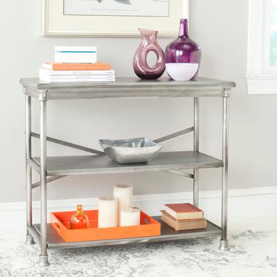 "SAFAVIEH Jamison 38.3-Inch Iron Bookshelf, Silver, Glam - 38.3"" x 17"" x 32.5"""