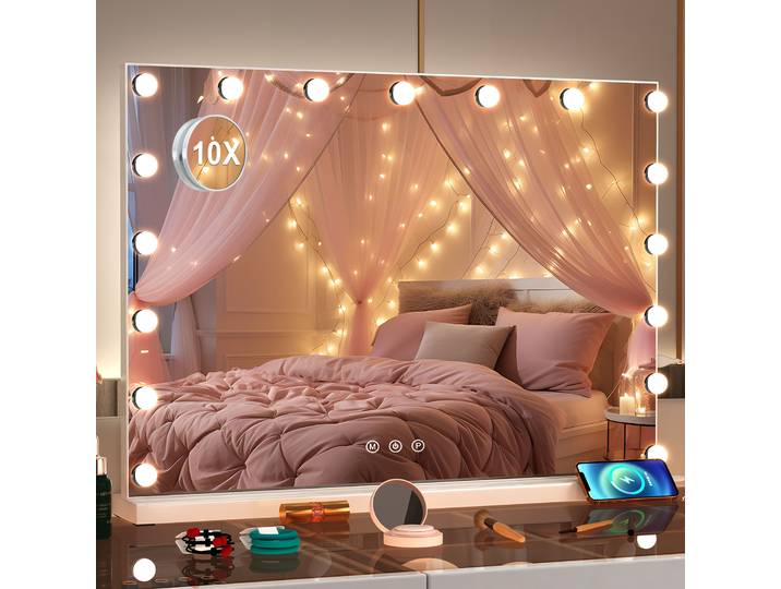 80x60 cm nouveau miroir Hollywood miroir de maquillage de vanité avec lumières LED miroir de coiffeuse
