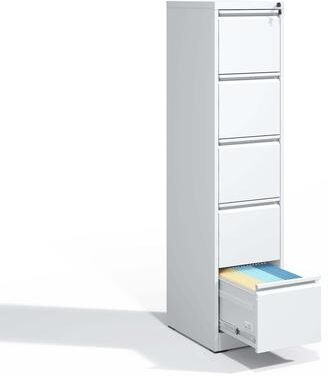 Kodotan sofa 5 Drawer Metal Vertical File Cabinet with Lock Office Home Steel Vertical File Cabinet for A4 Legal/Letter Size