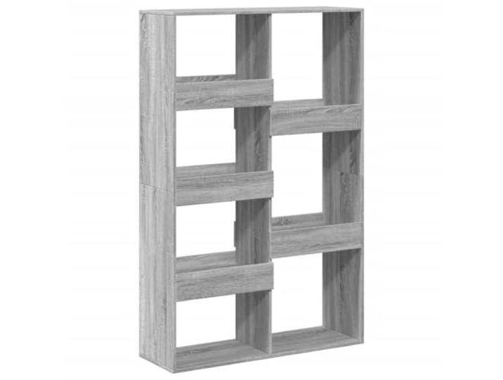 HKTMGDNG Raumteiler Grau Sonoma 100x33x155,5 cm Standregal mit 7 Fächern Flexibles Trennregal aus Holzwerkstoff für Wohnzimmer und Schlafzimmer mit 7 offen gestalteten Regalböden für viel Stauraum.