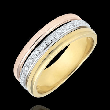 Edenly Anneau Egeria - Dreierlei Gold und Diamanten - 18 Karat