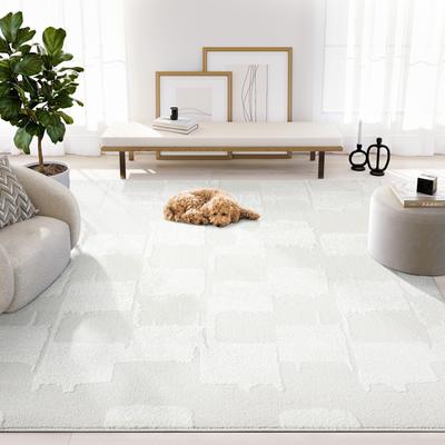 Abani Rugs Nomad Collection NOM170A Cream Tone-on-Tone Abstract Area Rug
