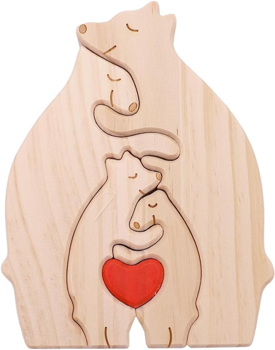 Houten Beer Familie Puzzel voor Thuisdecoratie