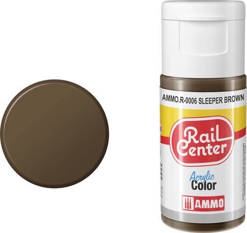 Rail Center AMMO.R-0006 Modellbau-Farbe Acryl, Schwellenbraun matt 20ml