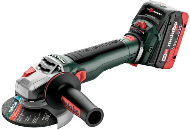 Meuleuse d'angle sans fil Metabo WVB 18 LT BL 11-125 Quick, metaBOX 165 L ; 18V 2x5.5Ah LiHD + ASC 145 (613057660)