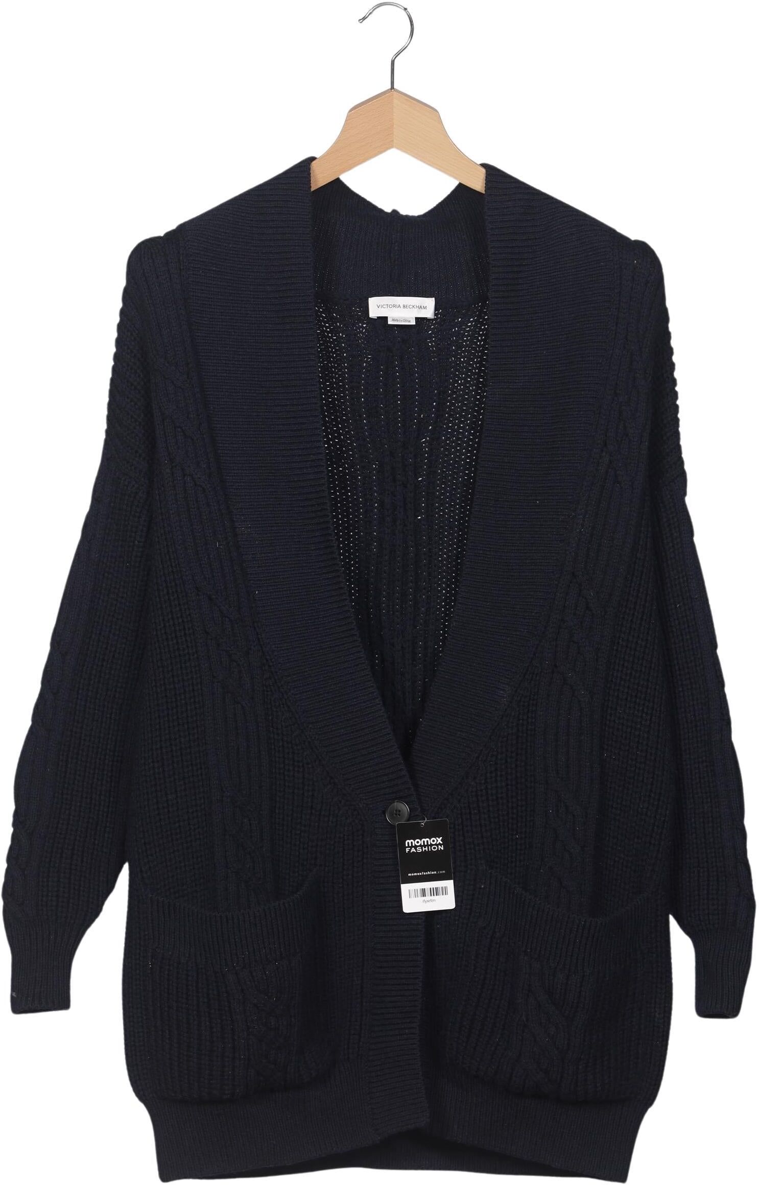 Victoria Beckham Damen Strickjacke, Marineblau, Gr. Xxl, Wolle - Second Hand