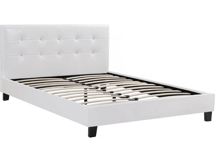 Lit double en pvc Julia - 140 x 190 cm - Blanc