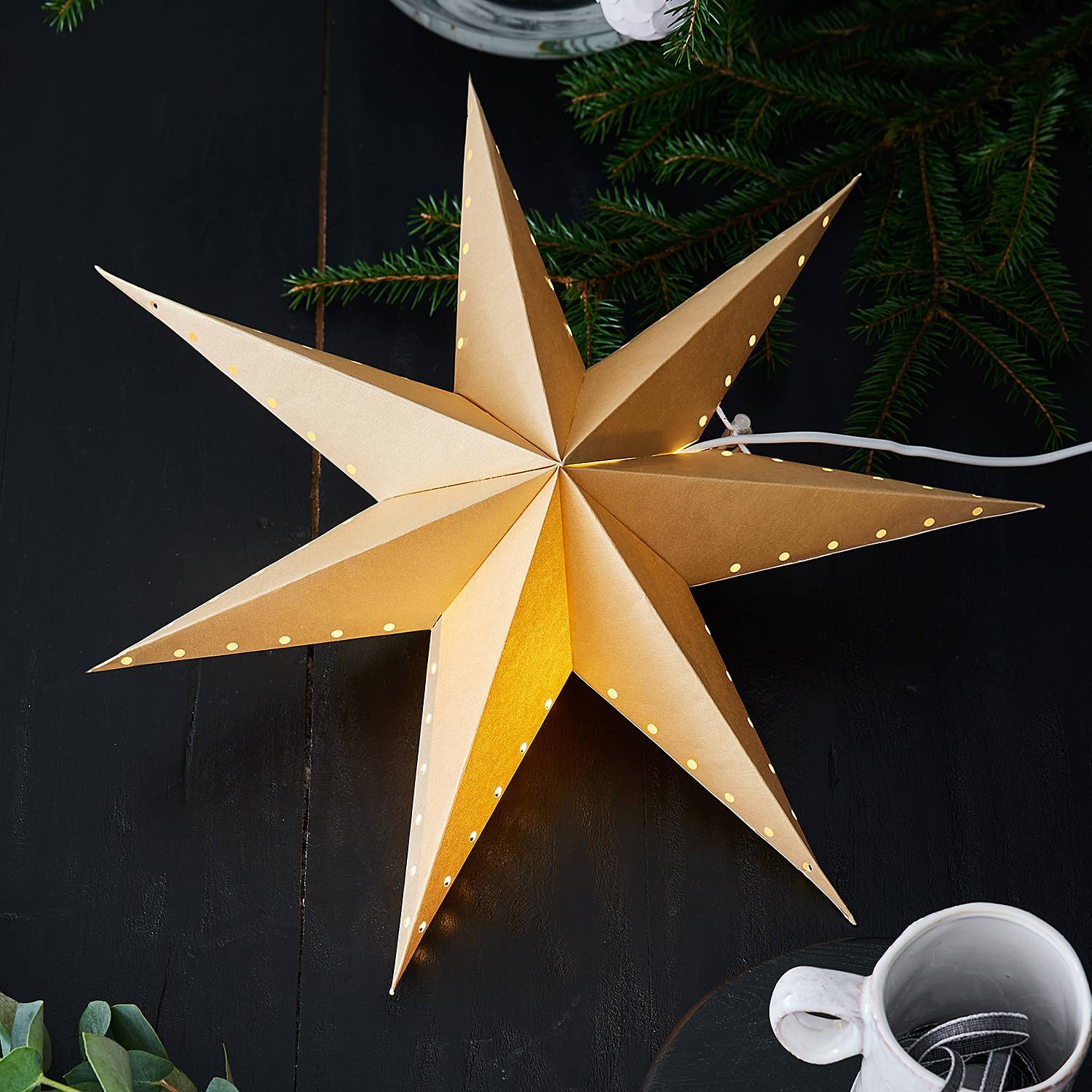 home24 Ster Lively hangende lamp goud/messing, Breedte: 45 cm