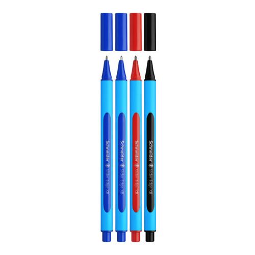 Schneider 3 + 1 GRATIS: Kugelschreiber Slider Edge blau Schreibfarbe farbsortiert, 3 St. + GRATIS 1 St.