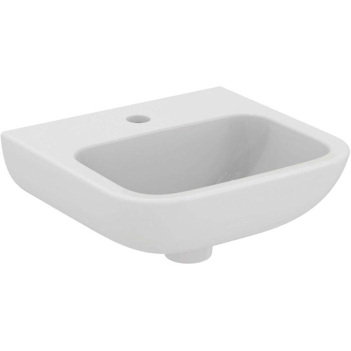 Ideal Standard Contour 21 Handwaschbecken S240601 mit Hahnloch, ohne Überlauf, 40 x 36,5 cm, weiß