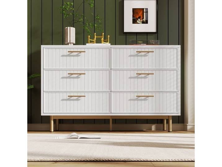 Commode avec 6 tiroirs 120x75x40 cm blanc