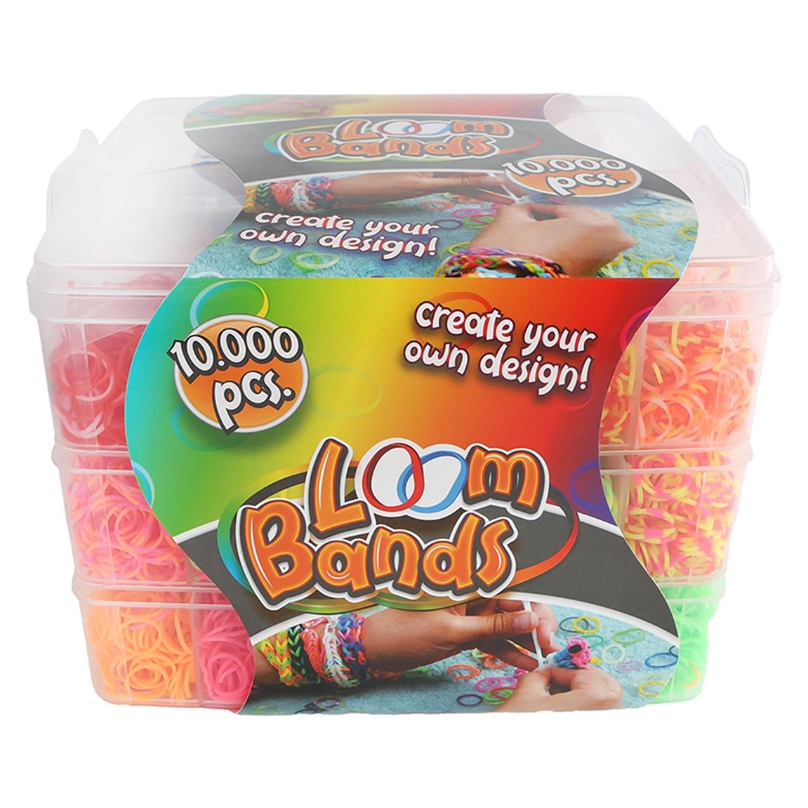 Sombo Aufbewahrungsbox für Loom-Bänder mit 3 Ebenen - 10.000 Gummibänder (10000 Stk.) (043.622223)