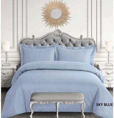Tribeca Living Egyptian Cotton Sateen 600 Thread Count Oversized Duvet Cover Set