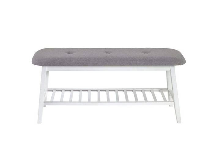 Range-Chaussures & Banc  Bambou  100cm Blanc