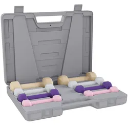 Hantelset 4 Paar 0,5kg-10kg Hanteln mit Koffer, Hantel-Set aus Gusseisen