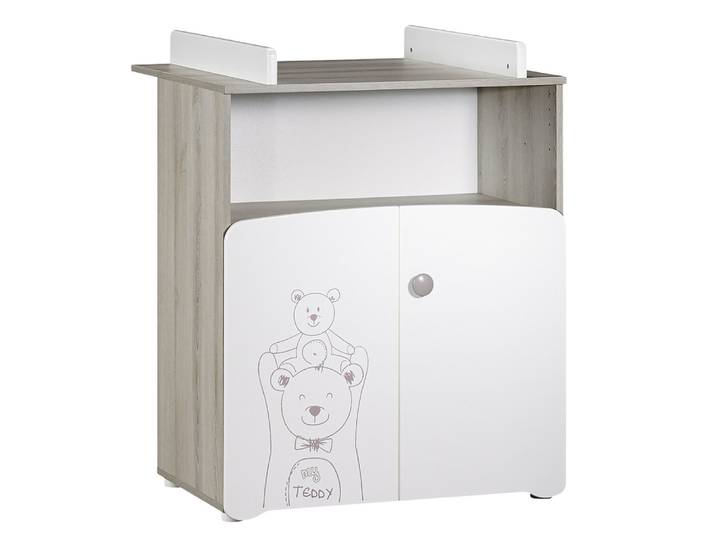 Commode 2 portes 1 niche avec dispositif à langer (amovible) inclus - TEDDY
