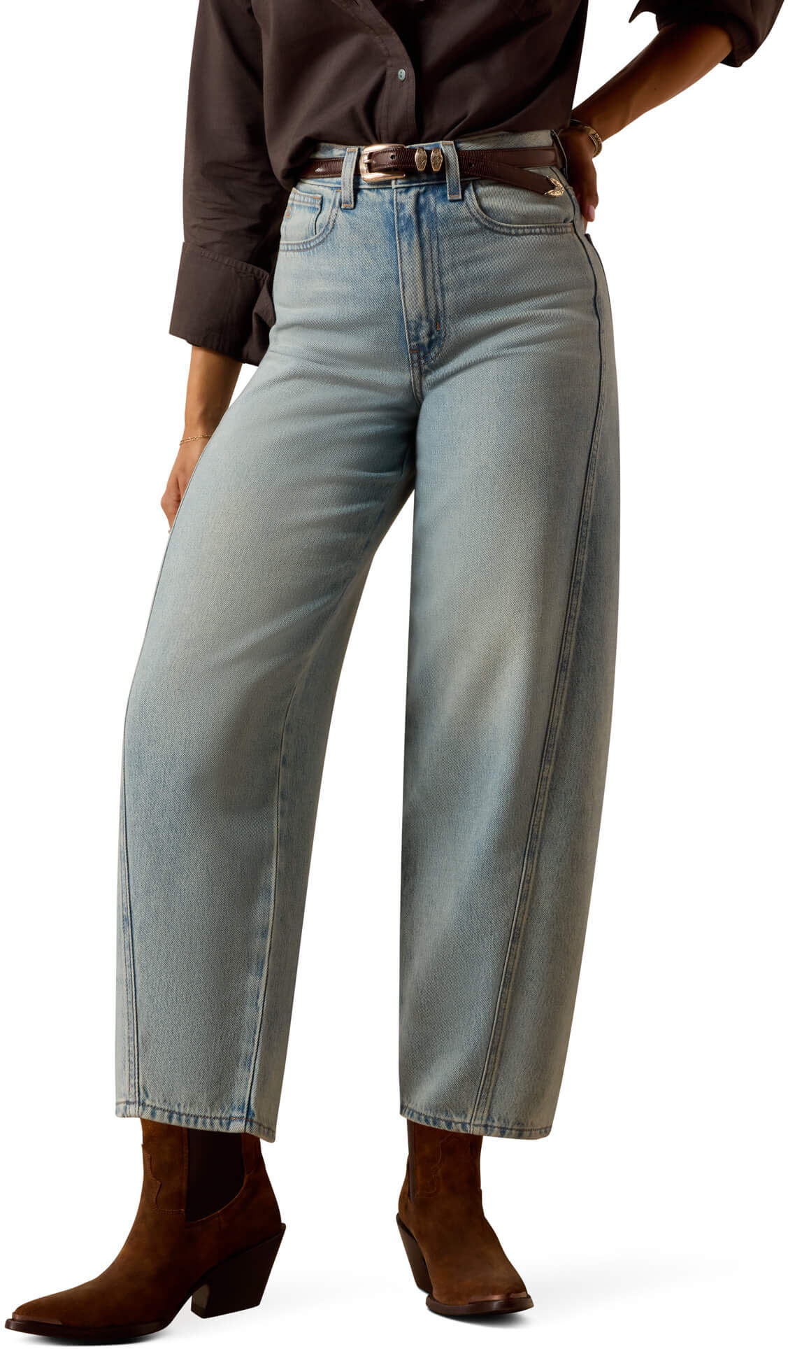 Women's Ultra High Rise Jazmine Barrel Jeans in Merrimack, Size: 25 Regular by Ariat